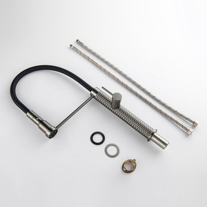 Kitchen Faucet Single Handle Telescopic Rotating 360 Degree Universal Deck Mounted Modern Style Ceramic Valve Core - Product Image 2