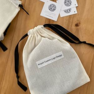 Factory Price Eco Friendly Dust Storage <b>Pouch</b> Custom Cotton <b>Pouch</b> Bag Cotton Muslin <b>Drawstring</b> <b>Pouch</b> With Logo - Product Image 3