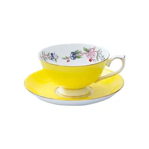 陶瓷茶咖啡套装家居欧式小豪华骨瓷杯和茶碟套装英国轻豪华下午茶杯