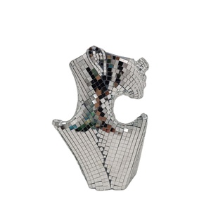 Decorazione per la casa arte ornamento astratto volto umano in ceramica vaso da discoteca fiori vetro specchio polresina o ceramica. - Product Image 1