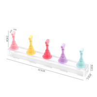 Lot de 5 supports magnétiques colorés pour faux ongles, présentoir d'entraînement pour manucure et outils d'art des ongles