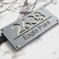 Plaque de numéro de maison personnalisée moderne et écologique en acrylique pour mur