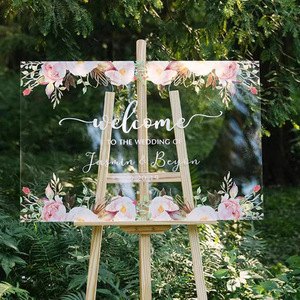 Letrero de Bienvenida de Acrílico Personalizado para Fiesta de Cumpleaños, Banquete de Compromiso, Letrero de Exhibición con Soporte - Product Image 3