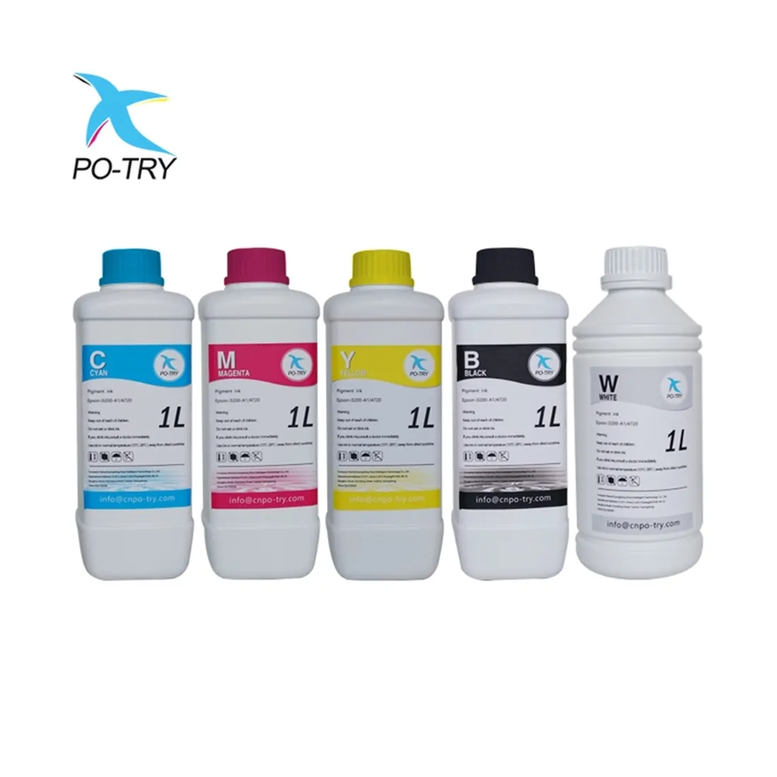 Potry Premium DTF Pet Film White Transfer Pigment Ink for A3 Film Printer