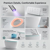 Toilette carrée intelligente avec bidet intégré, drainage en S, chasse automatique, siège chauffant, céramique, pour usage domestique et hôtelier, OEM/ODM