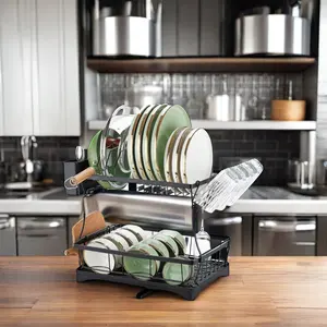 Новый дизайн, одноярусная металлическая стойка для посуды, стойка для сушки для офисного использования