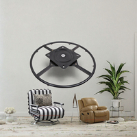 Base de chaise pivotante en métal noir, rotative à 360 degrés, support rond inclinable pour canapé et chaise de bureau