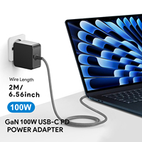 Adaptor Pengisi Daya Dinding USB-C GaN PD100W Pengisian Cepat PD3.0 untuk Laptop MacBook Tablet Stasiun Daya Portabel