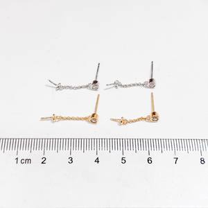 22050DIY Accessoires en argent pur S925 avec perles, support vide, boucles d'oreilles rondes en or et argent avec clous d'oreille DIY de 7 à 13 mm - Product Image 4