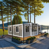 Maison conteneur extensible de luxe 20 pieds 40 pieds |   Maison préfabriquée moderne avec 2 chambres |   Villa modulaire entièrement meublée