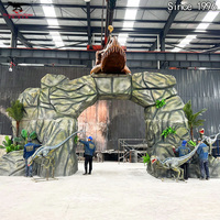 Parc à thème d'aventure Porte interactive d'entrée Modèle animatronique Porte de dinosaure Parc d'attractions Décoration artificielle