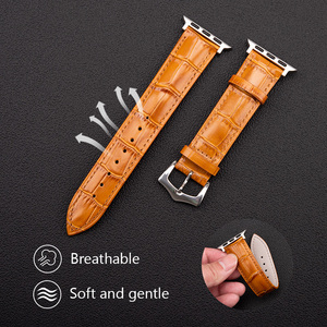 新しいスタイルの牛革本革時計バンドApple <span class=keywords><strong>Watch</strong></span> 20mmコネクタ付きカラフルな革時計ストラップIwatch - Product Image 3