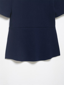 Maglione da Donna Blu con Maniche Corte a Sbuffo Lavorato a <span class=keywords><strong>Maglia</strong></span> - Product Image 5