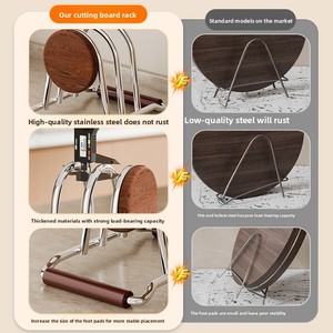 Étagère de rangement multifonctionnelle <span class=keywords><strong>vintage</strong></span> en métal à double niveau, de type rond, pour planche à découper et égouttoir, pour comptoir de <span class=keywords><strong>cuisine</strong></span> - Product Image 4