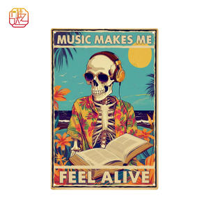 Letrero de aluminio metálico interesante, decoración gótica, emblema vintage, regalo para amantes de la música, 8 x 12 pulgadas - Product Image 1