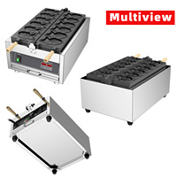 Machine à gaufres Tongmai commerciale 220V en acier inoxydable, portable, 12 tasses, en forme de sucette, à bouton-poussoir, neuve, pour snacks