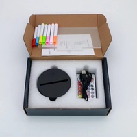 Tableau de notes en acrylique transparent, lumière LED de nuit créative, tableau d'affichage USB avec stylo