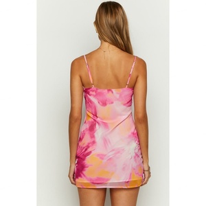 Robe de plage courte et ajustée à bretelles fines, dos nu, imprimé hawaïen, à lacets - Product Image 6