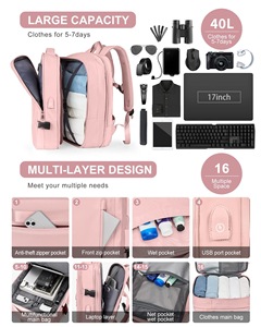 Custom Large Capacity Expandable Usb Charging Anti-theft Smart Business Backpack Softback Travel Laptop <b>Bag</b> <b>Pack</b> - Product Image 5