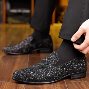 Mocassini di Lusso da <span class=keywords><strong>Uomo</strong></span> Oro Argento Autunno Tinta Unita Slip-On Formali per Feste e Matrimoni Alta Qualità - Product Image 5