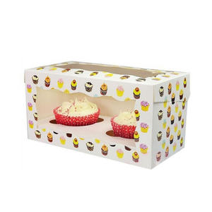 Cajas de magdalenas reciclables personalizadas de alta calidad al por mayor con ventana en relieve Kraft para 6 magdalenas para bodas - Product Image 6