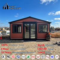 Maison conteneur préfabriquée extensible 20ft 40ft en acier léger avec panneaux sandwich, installation modulaire rapide, garantie 5+ ans
