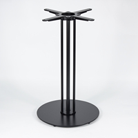 Base de table en métal noir de qualité commerciale, base de table ronde pour restaurant avec colonne côtelée