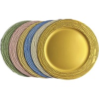 Assiettes de présentation de style occidental pour mariages et fêtes - Couleurs personnalisables, design rétro de luxe léger en métal