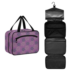 Bolsa de Aseo Portátil Impermeable para Viaje, Neceser de Gran Capacidad de Poliéster Personalizado para Mujer con Gancho - Product Image 1