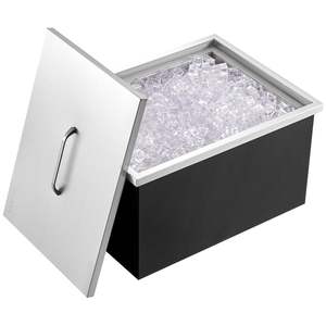 Enfriador comercial de acero inoxidable de 40 Qt, Enfriador de hielo de 20 "L X 14" W X 12 "H, cocina al aire libre, vino, cerveza, barra de hielo, drenaje de tubería - Product Image 1