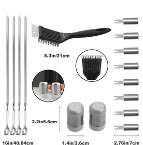 Juego de Herramientas para Barbacoa de Acero Inoxidable con Estuche de Aluminio, Utensilios para Parrilla, para Cocinar al Aire Libre y Acampar - Product Image 3