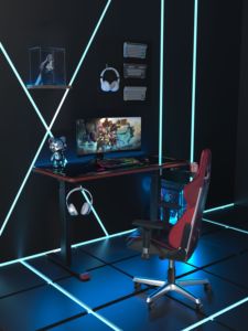 Escritorio Gaming Elevable Personalizable con Doble Motor de Altura Regulable y Tablero de Hierro para Uso de Oficina de Producción Directa de Fábrica - Product Image 2