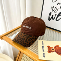 Casquette de baseball personnalisée avec logo Y2K imprimé léopard, vente en gros OEM, broderie en coton, 6 panneaux, unisexe, boucle métallique, streetwear, chapeaux en vrac