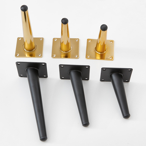 Pieds de support de canapé en métal épaissi, noirs et dorés, pieds de meubles durables avec vis pour canapé-lit et armoire - Product Image 2