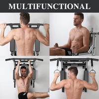 Produk Multifungsi Grosir yang Menggabungkan Bar Pull-up dengan Pegangan untuk Dips dan Latihan Otot Perut dengan Bar Tunggal di Dalam Ruangan