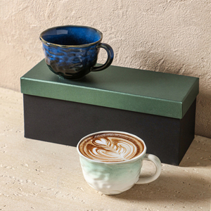 New Product Handmade Latte Art Mugs Glazed Ceramic Coffee Mug Set Gift Box - Product Image 5
