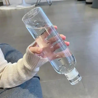 2023 gros Portable étudiant INS tasse verre borosilicaté potable bouteille d'eau transparente Sublimation avec échelle de temps