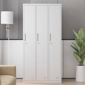 जिम स्कूल के कर्मचारियों के लिए 3-दरवाजे की कुंजी-लॉक धातु भंडारण अलमीरा स्टील लॉकर कैबिनेट - Product Image 4