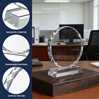 Trophée en cristal vierge en gros d'usine, impression UV tournesol, boîte cadeau personnalisée, récompense, achat en vrac