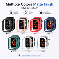 Casing Pelindung Ringan Anti Benturan Setengah Terbuka Matte PC untuk Apple Watch 10 9 8 7 SE Smart Watch
