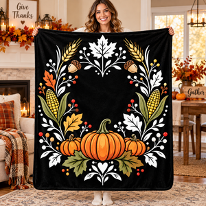 Custom Thanksgiving DIY Doodle Blanket Kids Coloring Art <b>Throw</b> <b>Soft</b> Washable Flannel Fleece Blanket for Family Gift Toy - Product Image 2