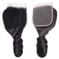 Boucles birmanes Pixie Ocean Funmi Paquets de vague de corps lâche avec fermeture 4x4 5x5 6x6 HD Paquets de cheveux humains et fermeture Cheveux bruts
