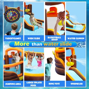 Bán buôn lớn <span class=keywords><strong>Inflatable</strong></span> Bouncer <span class=keywords><strong>Inflatable</strong></span> công viên nước sân sau trượt nước Splash hồ bơi với Blower - Product Image 2