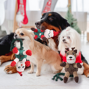 Jouets à mâcher en peluche de Noël pour chiens avec distributeur pour chiens de petite, moyenne et grande taille, jouet interactif pour animaux de compagnie pour les fêtes - Product Image 2
