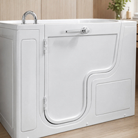 Baignoire acrylique accessible pour personnes âgées et handicapées, avec porte latérale pivotante, baignoire à remous sécurisée pour salle de bain de soins aux personnes âgées