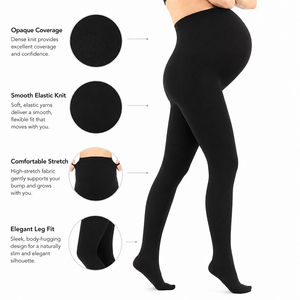 Medias de Compresión Opacas Personalizadas para Maternidad, Pantimedias de Soporte para la Barriga, para Mujeres Embarazadas - Product Image 3