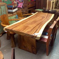 Table à manger de restaurant en bois rustique, usine Offre Spéciale