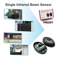Sensor de alarma infrarrojo, sensor de haz, fotocélula, CC/CA 12-24 V, 15 m, resistente al agua IP55, seguridad para puertas aut