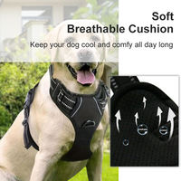 Harness Anjing Berkualitas, Bernapas, Sublimasi, Logo Custom, Harness Jala Anjing, Rompi Harness Dada Anjing
