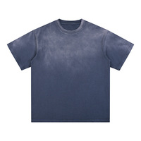 T-shirt à manches courtes pour hommes T-shirt uni lourd en tissu tricoté lavé 100% coton T-shirt surdimensionné dégradé de conception vierge